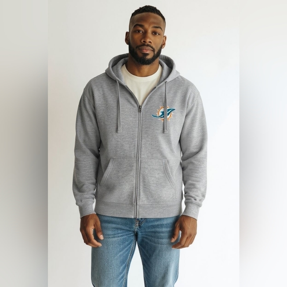 miami dolphins Hoodie Adults Size 2xl Full Zip Football Team Apparel Nfl Gear